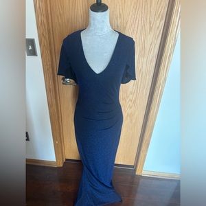 Jessica Howard Dark Blue Black Sparkling Gown Size 6